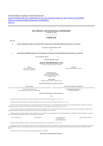 Thumbnail Align Technology
 10-K Annual Report 