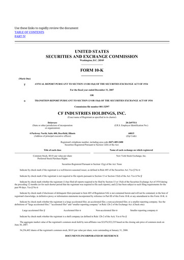 Thumbnail CF Industries
 10-K Annual Report 