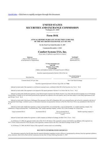 Thumbnail Comfort Systems USA 10-K Annual Report 