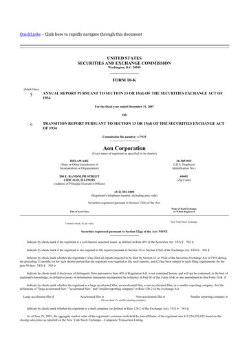 Thumbnail Aon 10-K Annual Report 