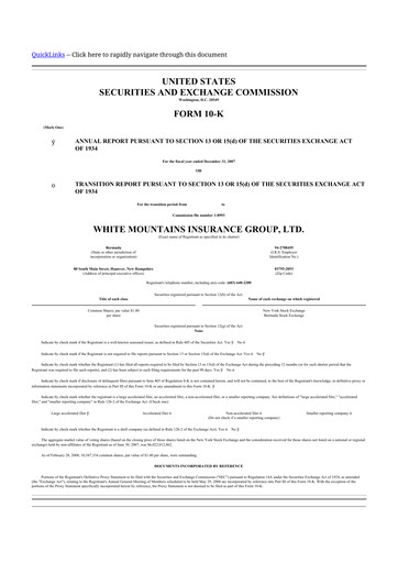 Thumbnail White Mountains Insurance Group 10-K Annual Report 