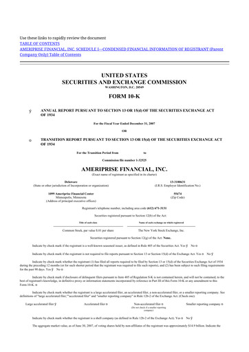 Thumbnail Ameriprise Financial
 10-K Annual Report 