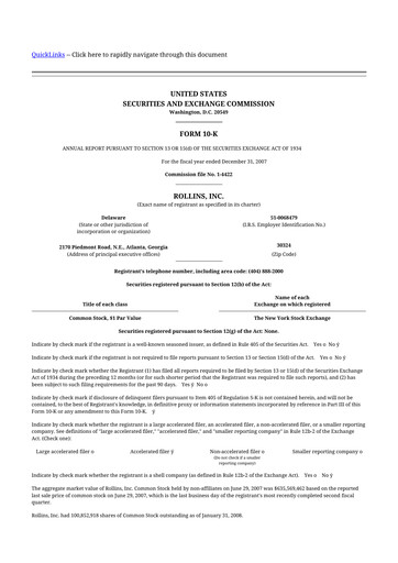 Thumbnail Rollins 10-K Annual Report 