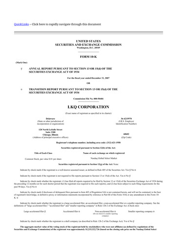 Thumbnail LKQ Corporation 10-K Annual Report 