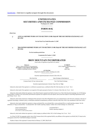 Thumbnail Iron Mountain 10-K Annual Report 