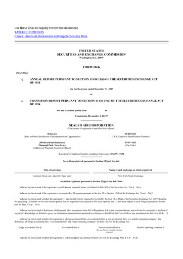 Thumbnail Sealed Air
 10-K Annual Report 