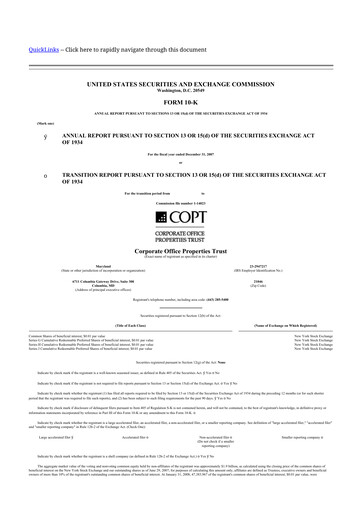 Thumbnail COPT Defense Properties 10-K Annual Report 