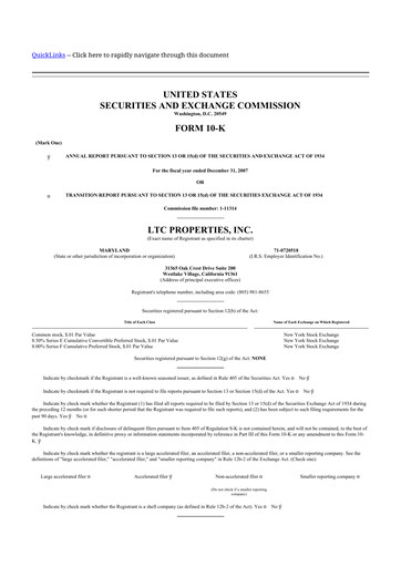 Thumbnail LTC Properties 10-K Annual Report 