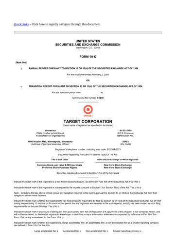 Thumbnail Target 10-K Annual Report 