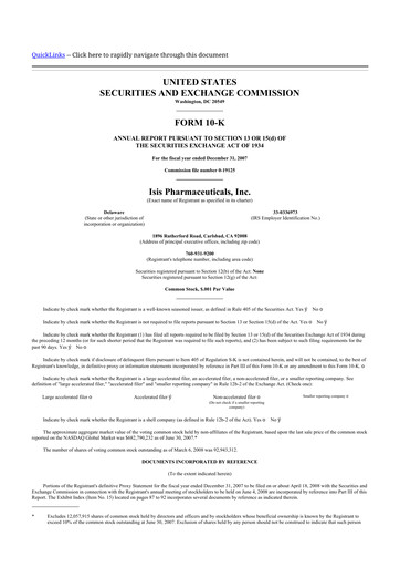 Thumbnail Ionis Pharmaceuticals
 10-K Annual Report 