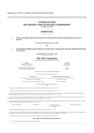 Thumbnail AES 10-K Annual Report 