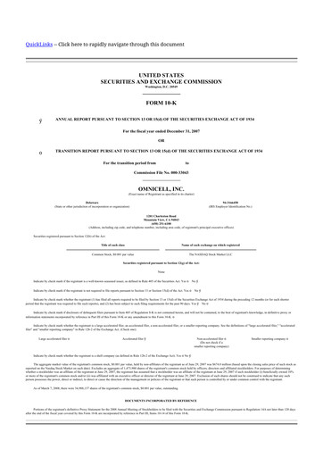 Thumbnail Omnicell
 10-K Annual Report 