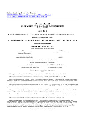 Thumbnail Bruker 10-K Annual Report 