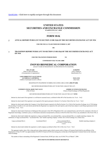 Thumbnail Inovio Pharmaceuticals 10-K Annual Report 