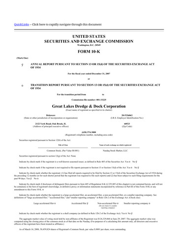 Thumbnail Great Lakes Dredge & Dock Corp. 10-K Annual Report 