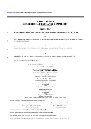 Thumbnail Danaos 20-F Annual Report 