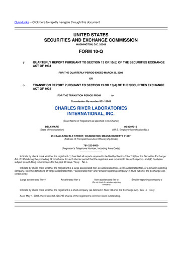 Vorschaubild Charles River Laboratories
 10-Q Quartalsbericht  