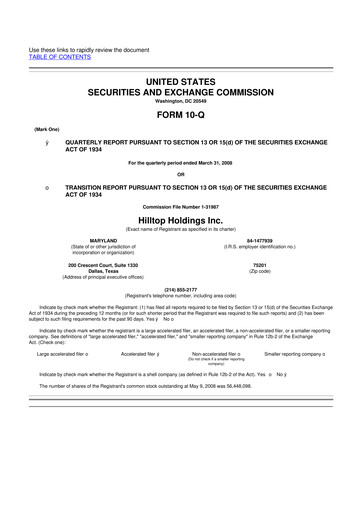 Thumbnail Hilltop Holdings 10-Q Quarterly Report FY 