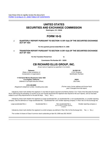 Thumbnail CBRE Group
 10-Q Quarterly Report FY 