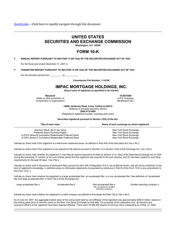 Vorschaubild Impac Mortgage Holdings 10-K Jahresbericht 