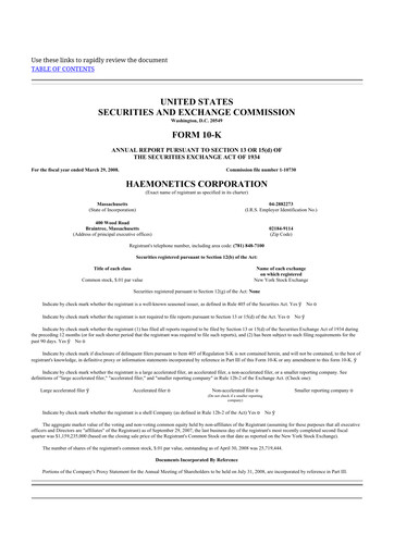 Thumbnail Haemonetics 10-K Annual Report 