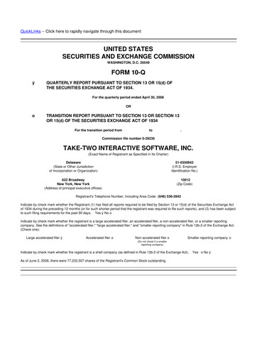 Thumbnail Take-Two Interactive
 10-Q Quarterly Report FY 