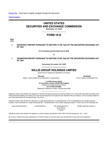 Thumbnail Willis Towers Watson  10-Q Quarterly Report FY 