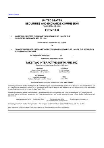 Thumbnail Take-Two Interactive
 10-Q Quarterly Report FY 