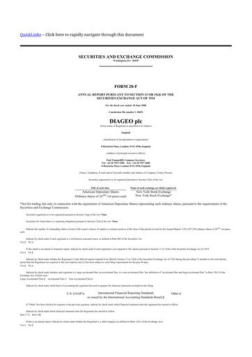 Thumbnail Diageo 20-F Annual Report 