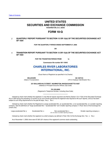 Vorschaubild Charles River Laboratories
 10-Q Quartalsbericht  