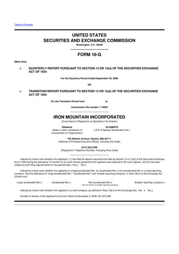Thumbnail Iron Mountain 10-Q Quarterly Report FY 