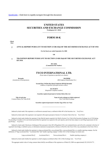 Thumbnail Johnson Controls
 10-K Annual Report 