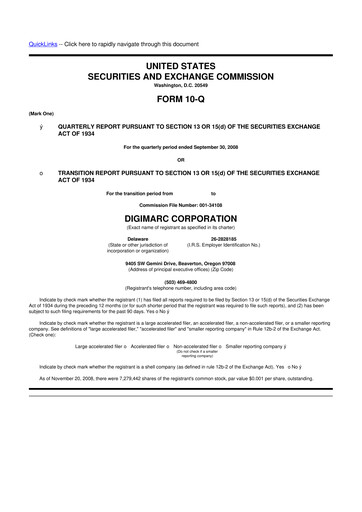 Thumbnail Digimarc
 10-Q Quarterly Report FY 