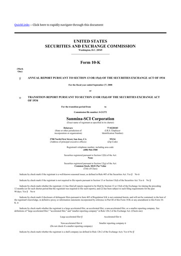 Thumbnail Sanmina 10-K Annual Report 