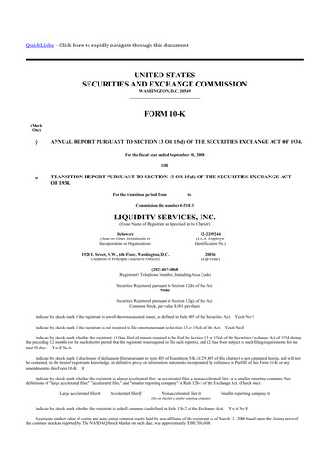 Thumbnail Liquidity Services
 10-K Annual Report 