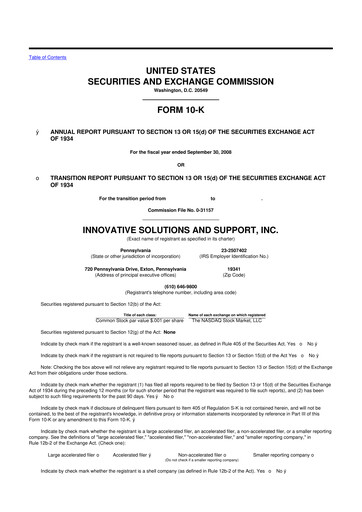 Miniature Innovative Solutions and Support 10-K Rapport annuel 