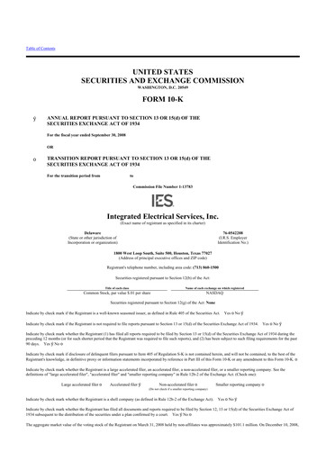 Thumbnail IES Holdings 10-K Annual Report 