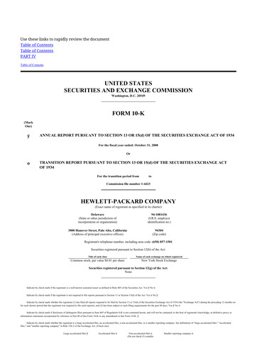 Thumbnail HP 10-K Annual Report 