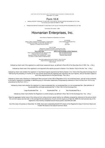 Thumbnail Hovnanian Enterprises
 10-K Annual Report 