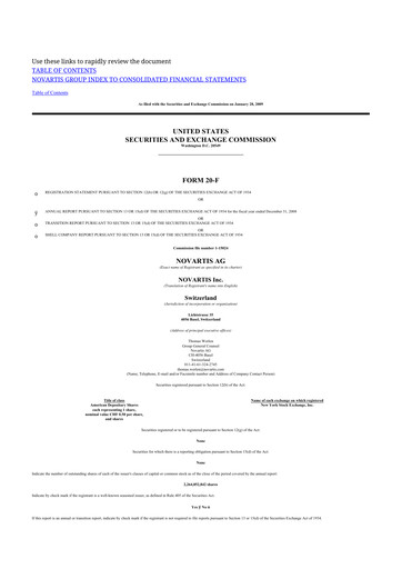 Thumbnail Novartis 20-F Annual Report 