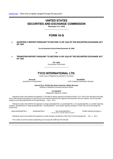 Thumbnail Johnson Controls
 10-Q Quarterly Report FY 