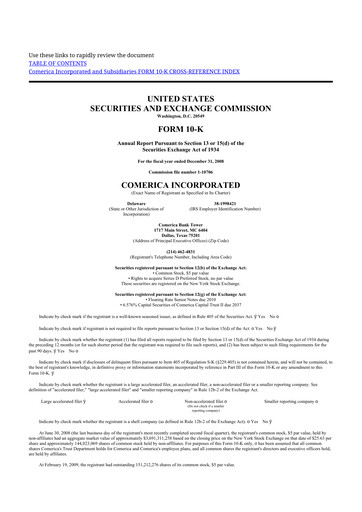 Thumbnail Comerica 10-K Annual Report 