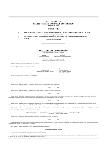 Thumbnail Allstate 10-K Annual Report 