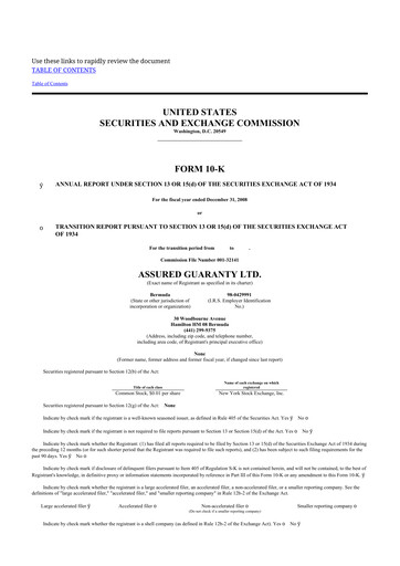 Thumbnail Assured Guaranty 10-K Annual Report 