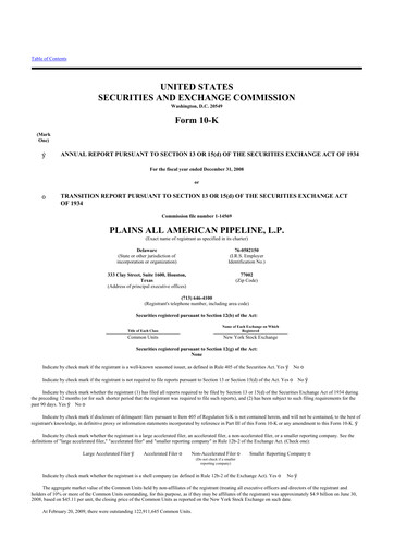 Thumbnail Plains All American Pipeline 10-K Annual Report 