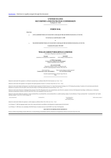 Thumbnail Willis Towers Watson  10-K Annual Report 