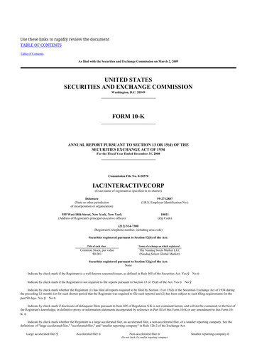 Thumbnail Match Group 10-K Annual Report 