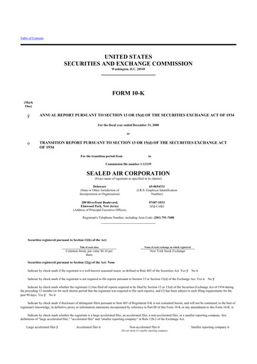 Thumbnail Sealed Air
 10-K Annual Report 