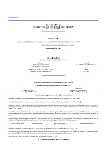 Thumbnail Rollins 10-K Annual Report 