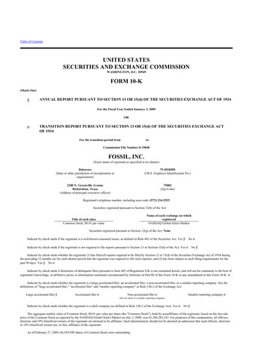 Thumbnail Fossil Group 10-K Annual Report 